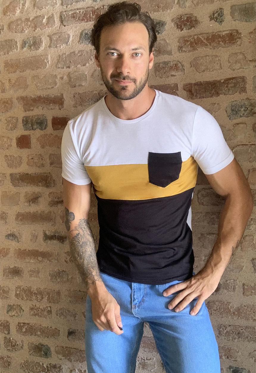 Trendyol - Colour block chest pocket short sleeve tee - multi