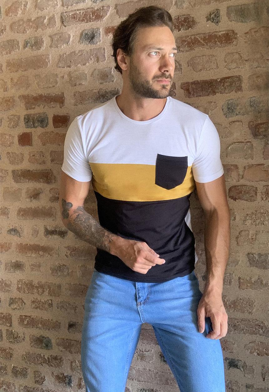 Trendyol - Colour block chest pocket short sleeve tee - multi