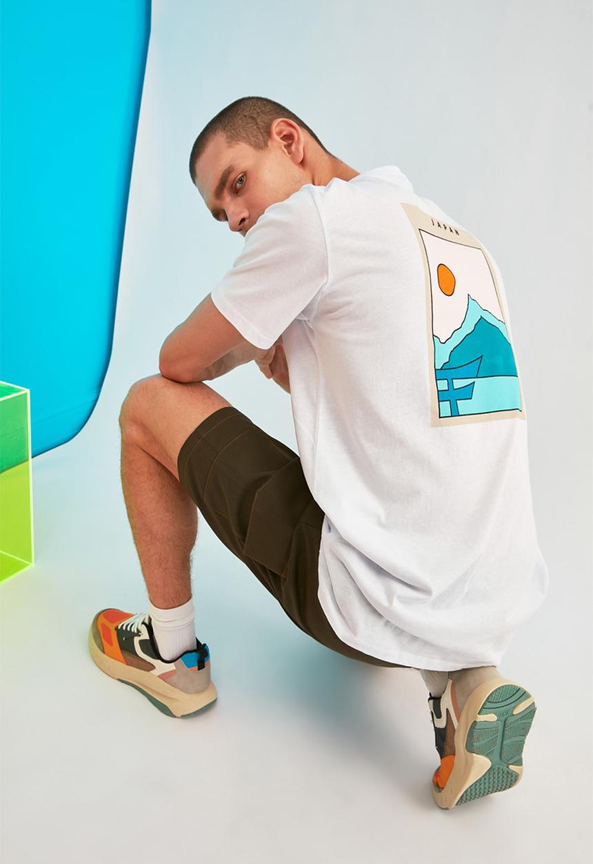 Trendyol - Japan back print short sleeve tee - white