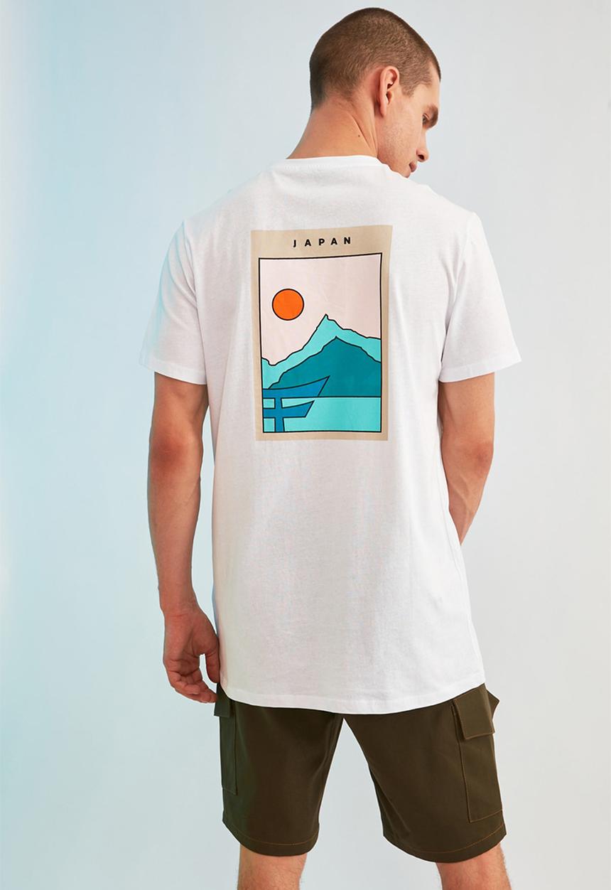 Trendyol - Japan back print short sleeve tee - white