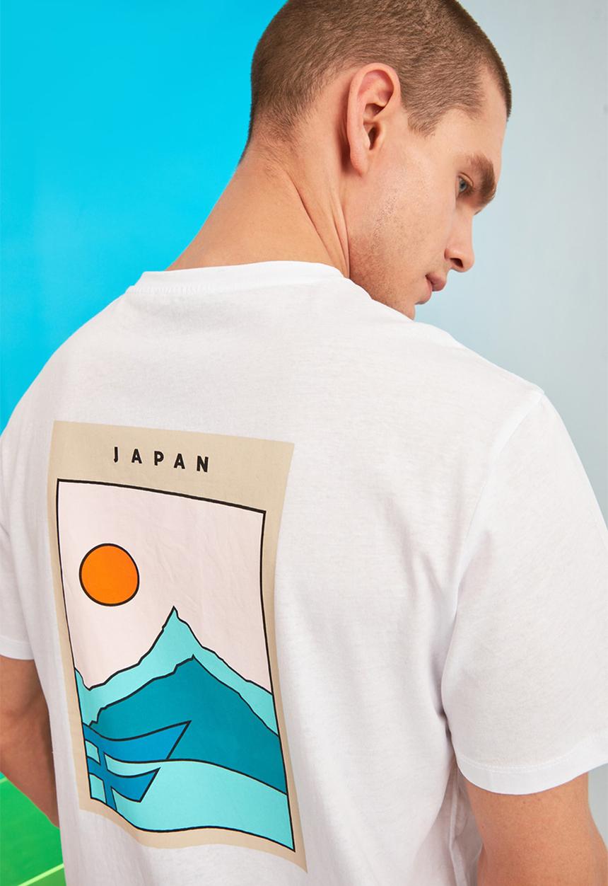Trendyol - Japan back print short sleeve tee - white