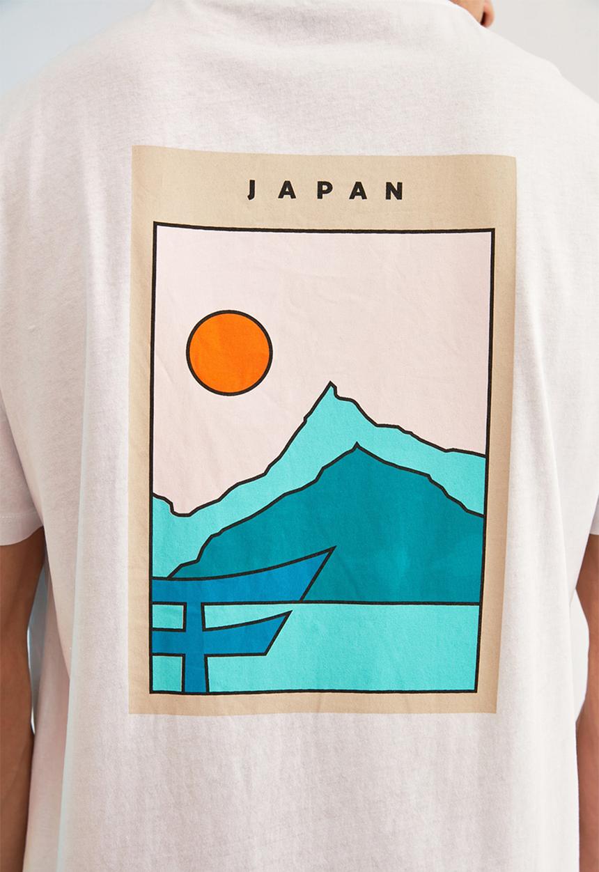 Trendyol - Japan back print short sleeve tee - white