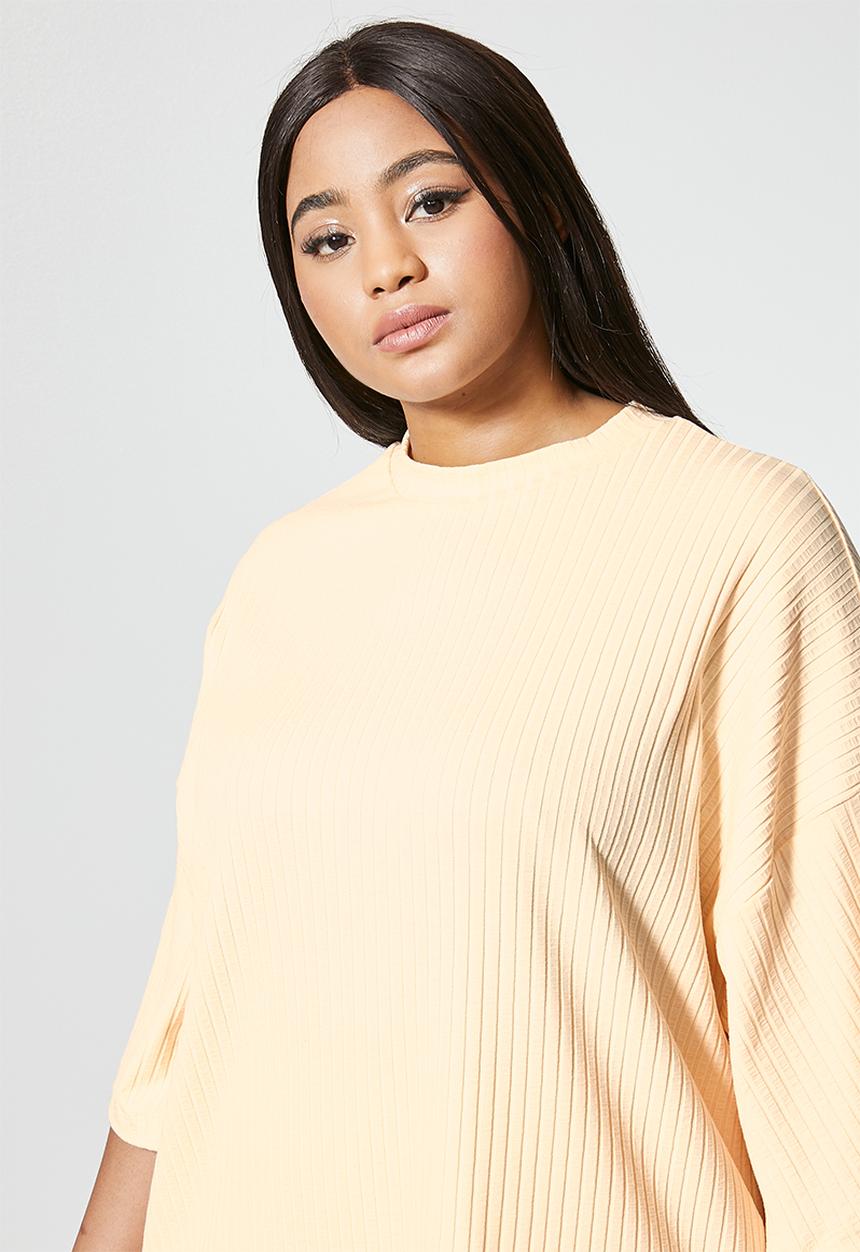 Superbalist - Long line rib tee - neutral 
