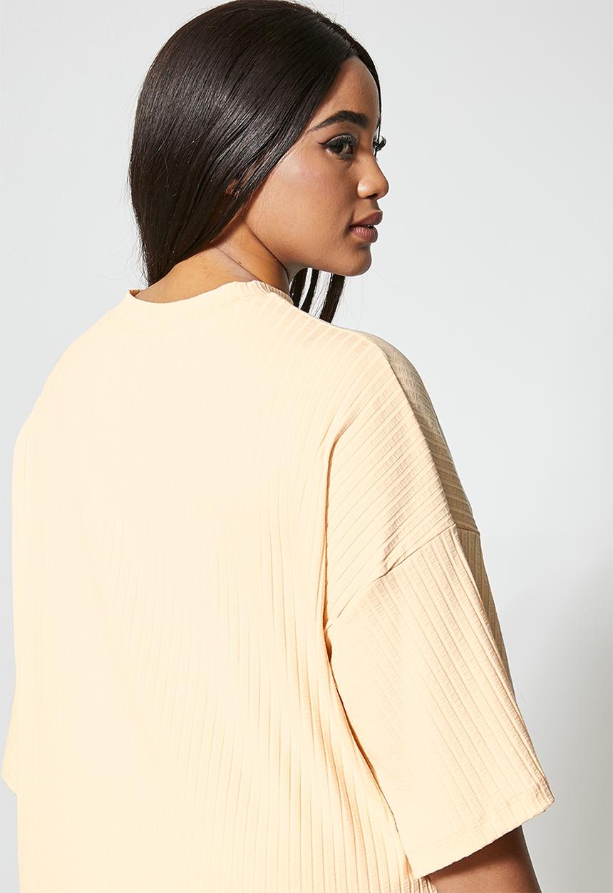 Superbalist - Long line rib tee - neutral 
