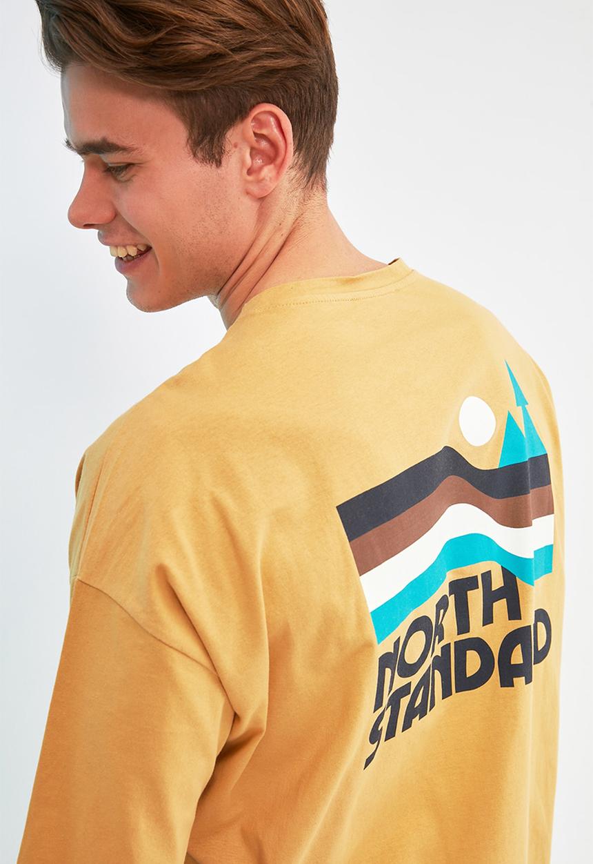 Trendyol - North standard printed short sleeve tee - mustard