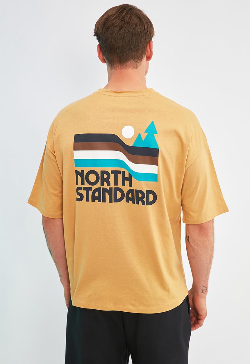 Trendyol - North standard printed short sleeve tee - mustard