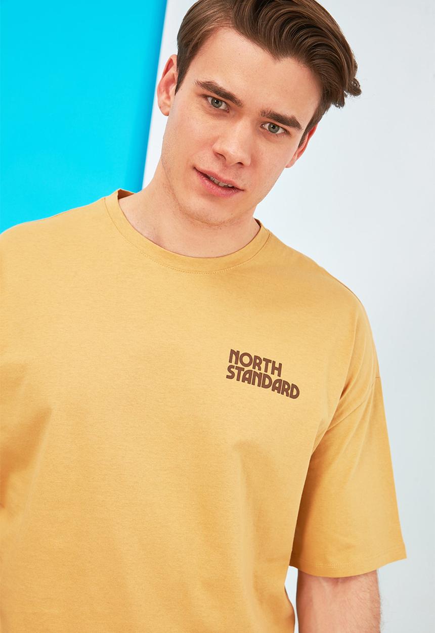 Trendyol - North standard printed short sleeve tee - mustard