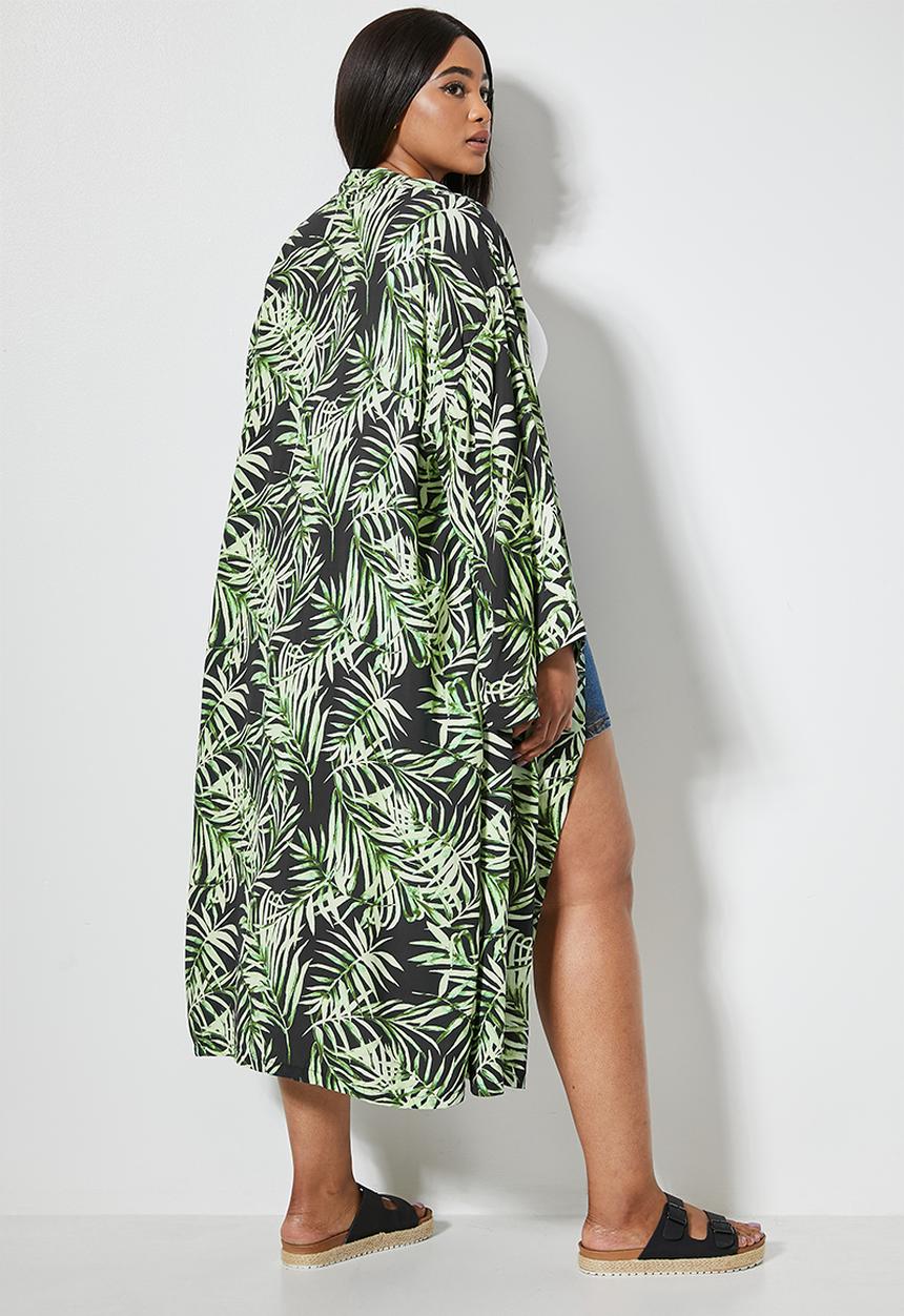 Superbalist - Longer length shacket - green & black 