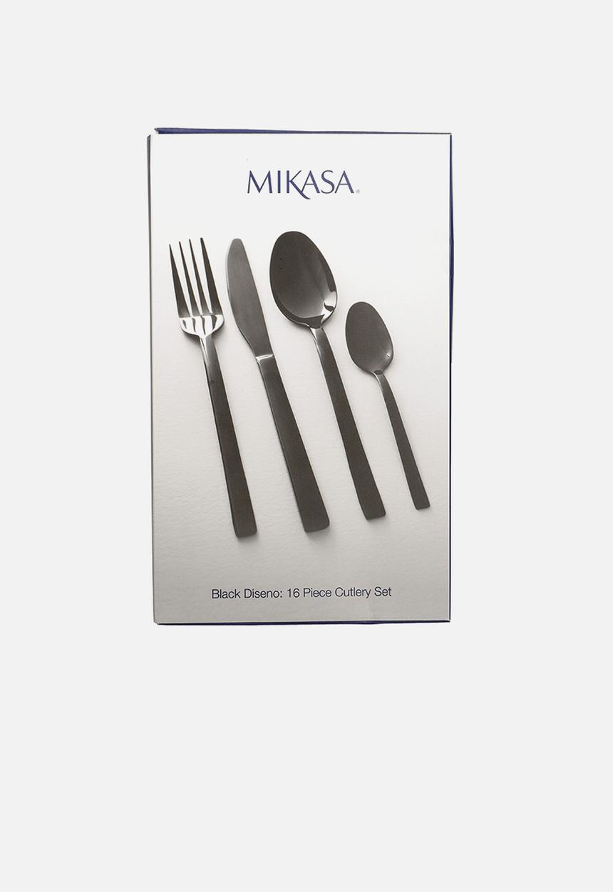 Kitchen Craft - Mikasa ciara diseno 16 piece cutlery - black