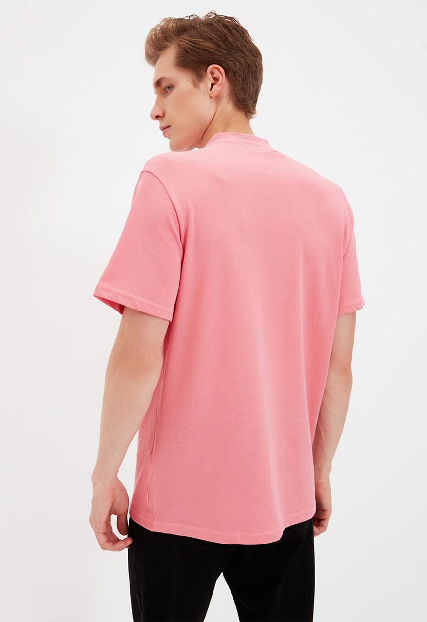 Trendyol - Quarter zip short sleeve tee - rose