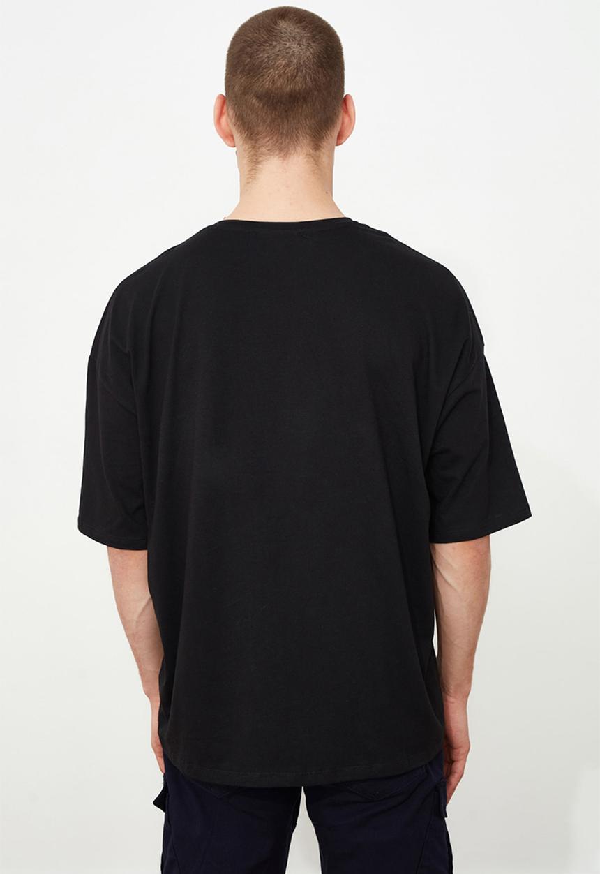Trendyol - Benzo stripe short sleeve tee - black