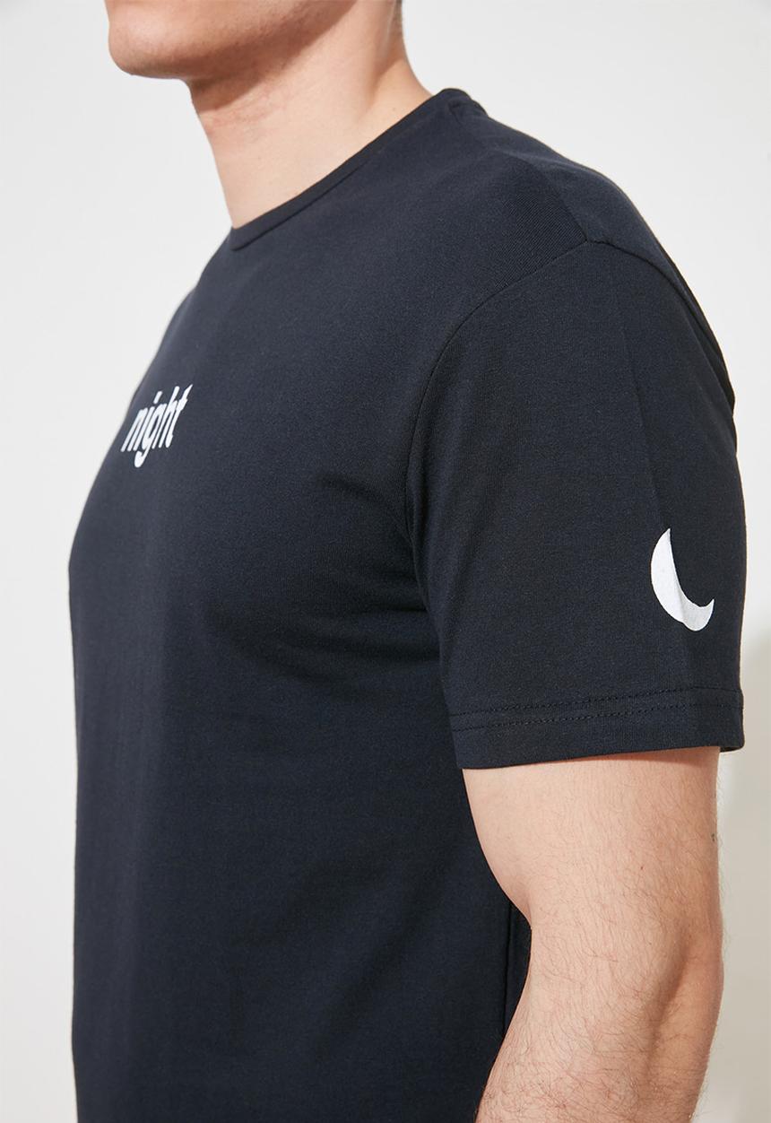 Trendyol - Short sleeve printed top & pants sleep set - navy