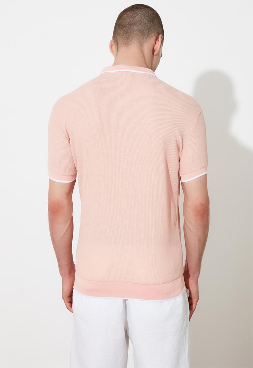 Trendyol - Tipped collar short sleeve golfer - salmon
