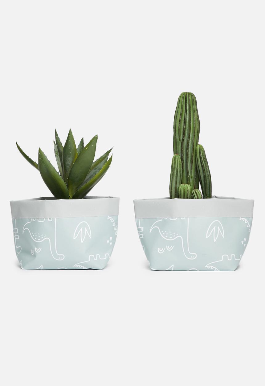 Inspired Vision Studios - Dino canvas Storage set of 2 - green