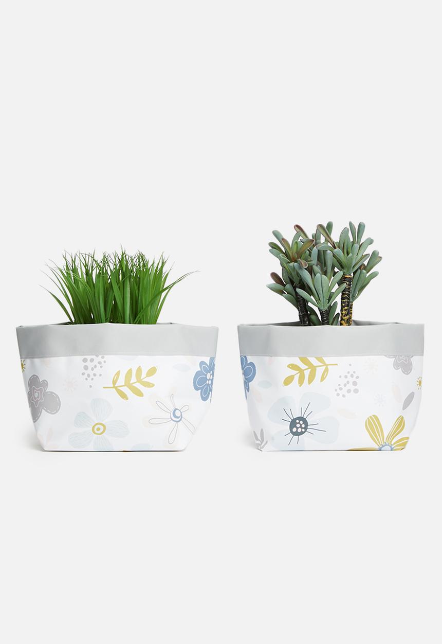 Inspired Vision Studios - Drewdrop canvas Storage set of 2 - floral