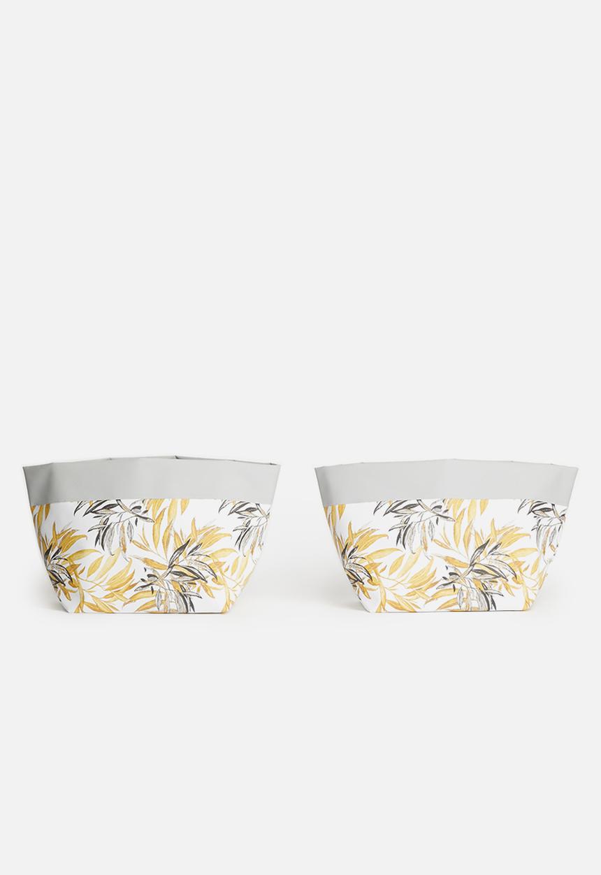 Inspired Vision Studios - Sierra set of 2 canvas planters - mustard