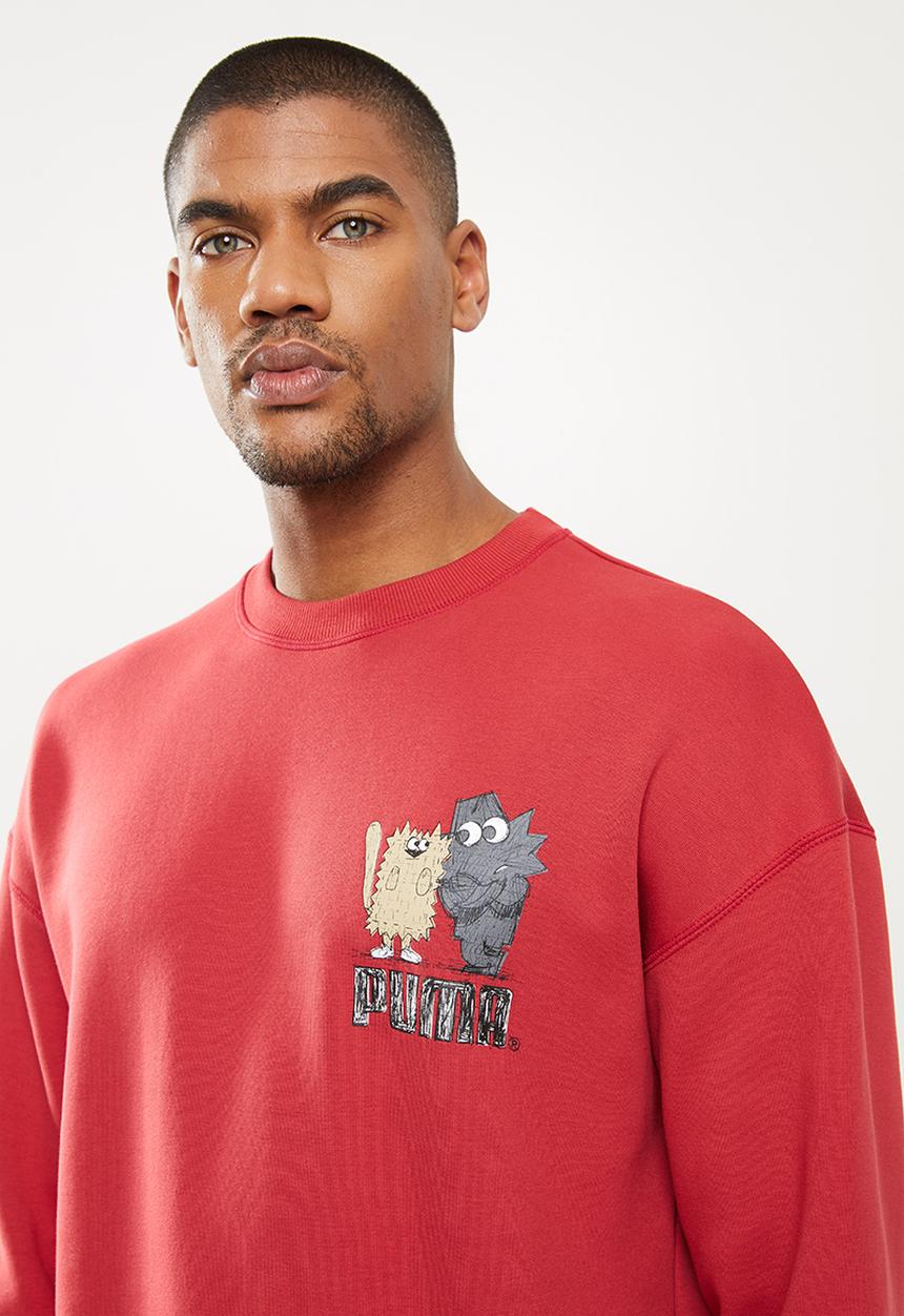 PUMA - Puma x michael lau graphic sweatshirt - red