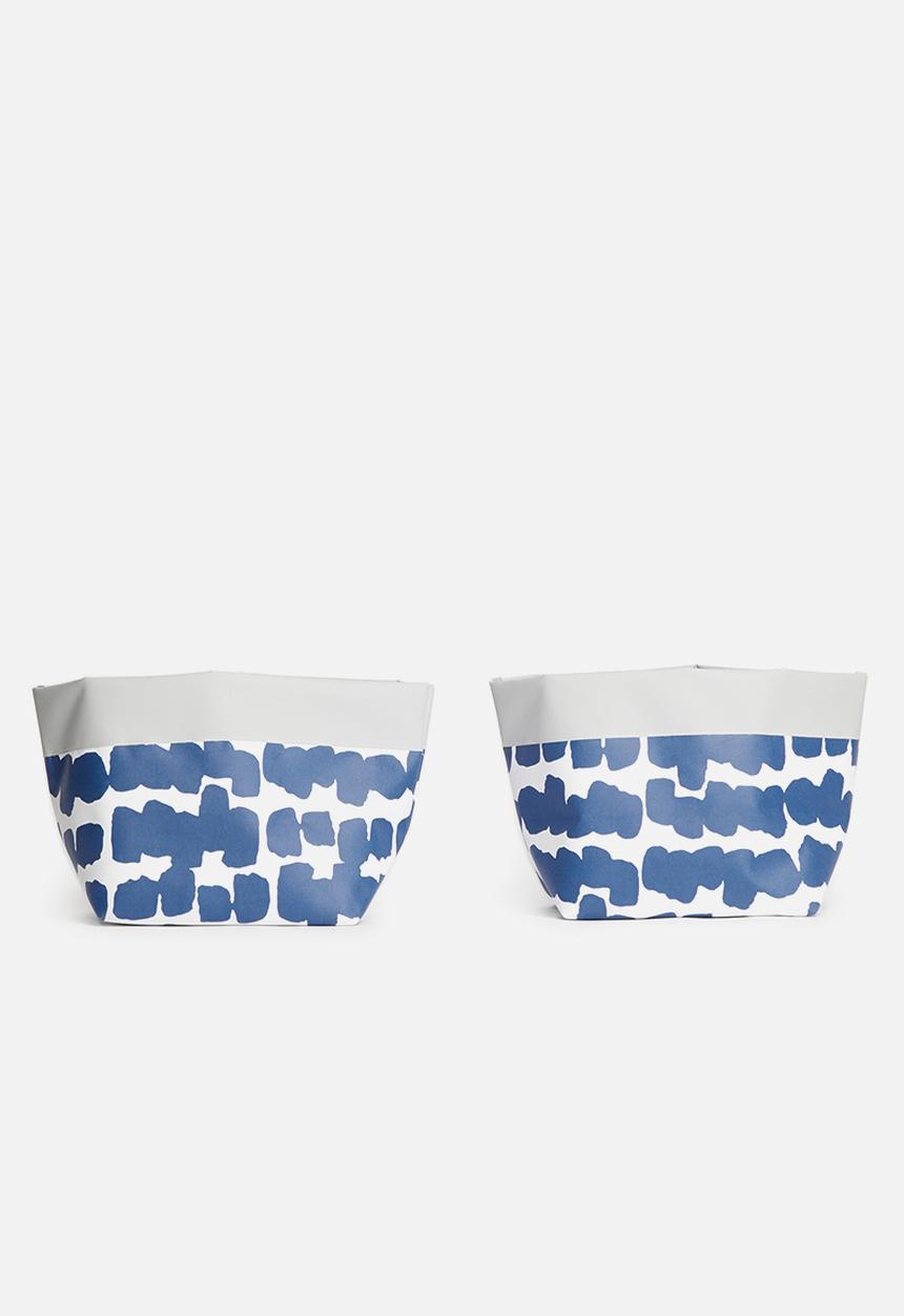 Inspired Vision Studios - Frosta set of 2 canvas planters - blue