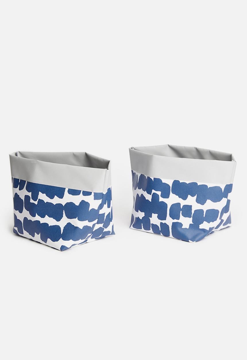 Inspired Vision Studios - Frosta set of 2 canvas planters - blue