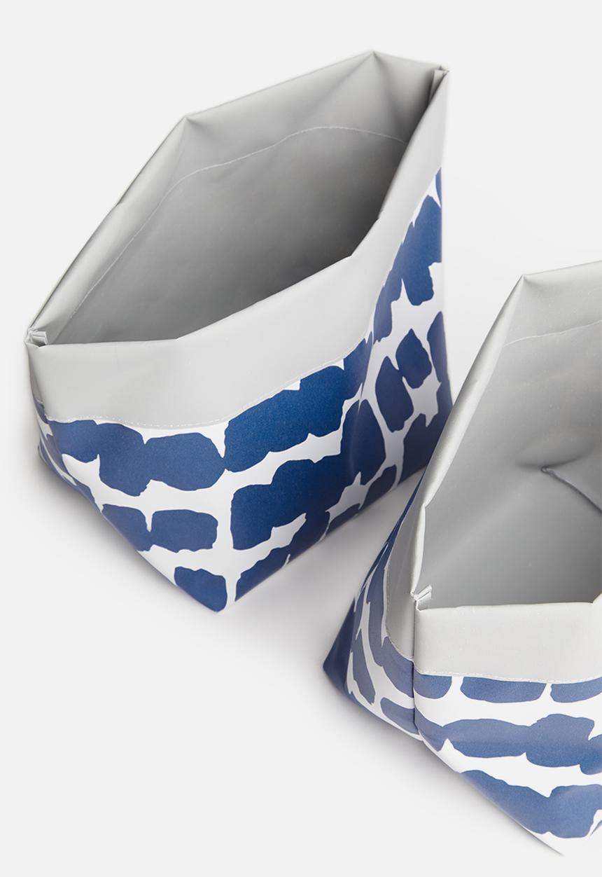 Inspired Vision Studios - Frosta set of 2 canvas planters - blue
