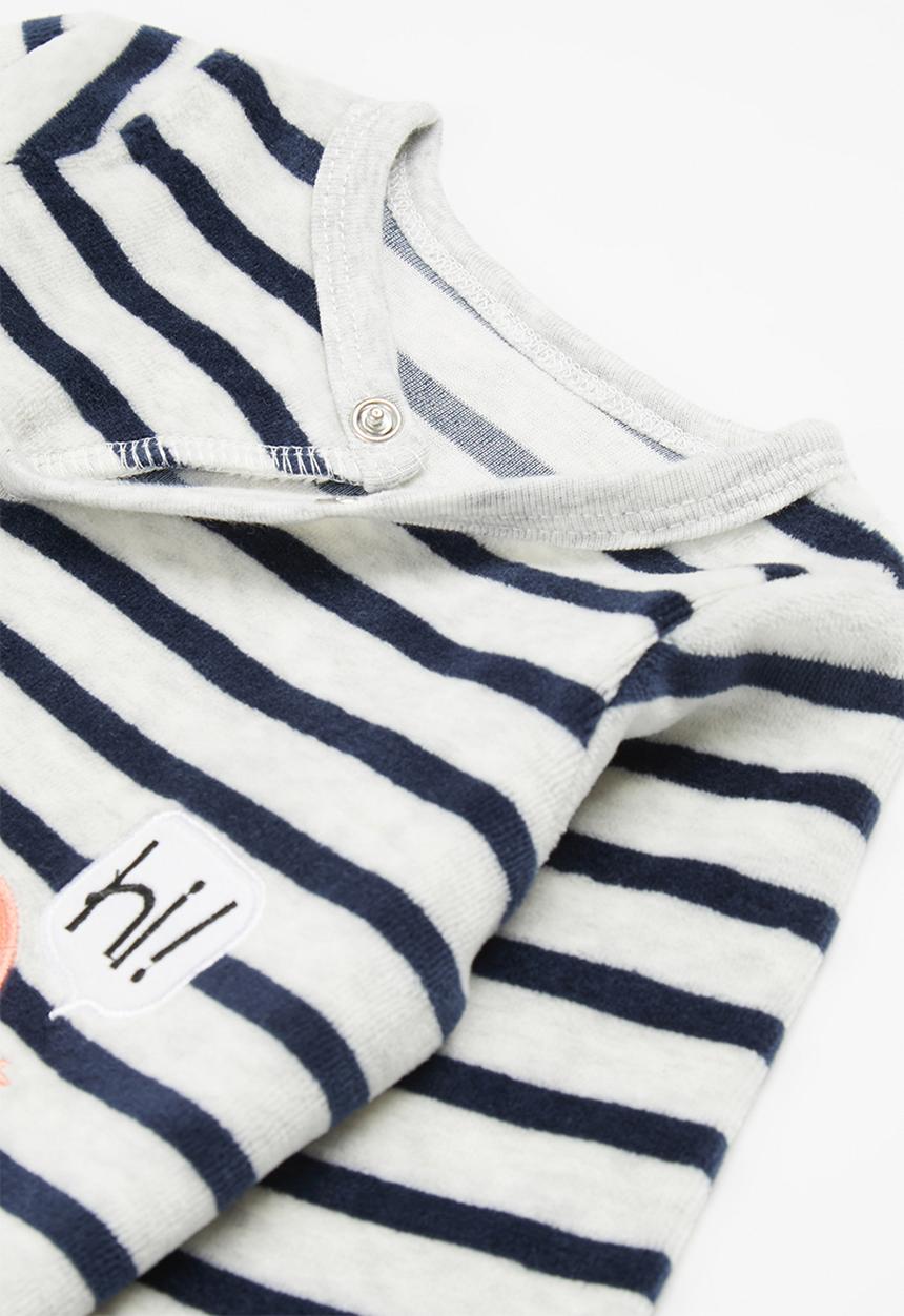 Pop Candy - Velvet sleepsuit - black & white