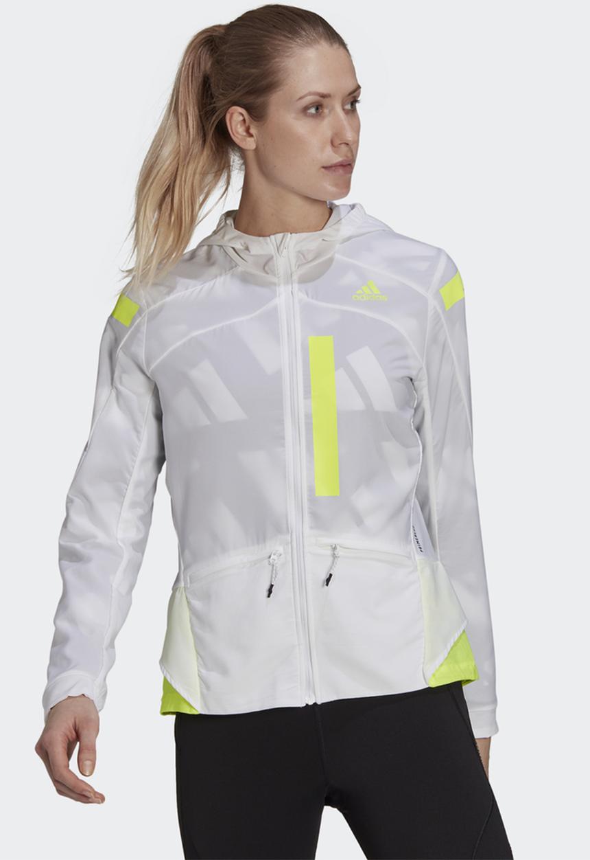 adidas Performance - Marathon jacket w - white & yellow 