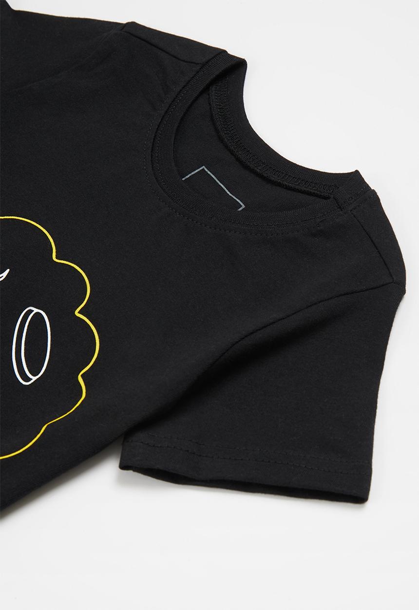 Pop Candy - Yb short sleeve tee & shorts pj set - black & grey