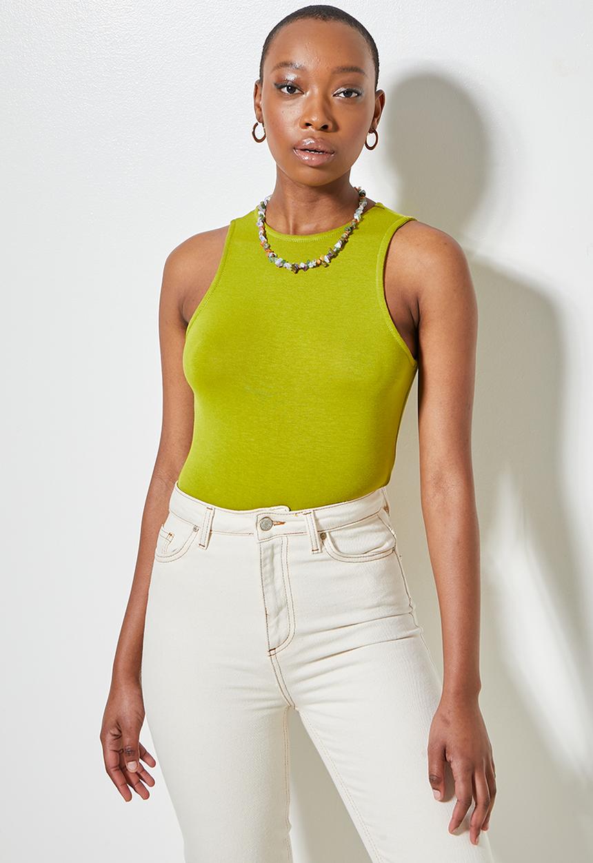 Superbalist - High neck cutaway bodysuit - chartreusse