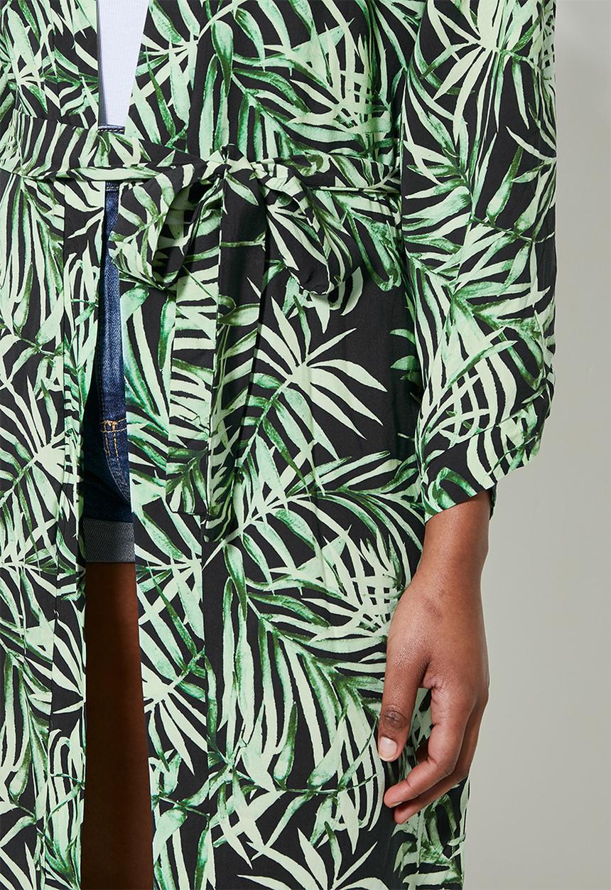 Superbalist - Longer length shacket - dark base palm
