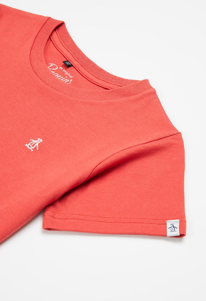 Original Penguin - Embroidered short sleeve tee - red ochre