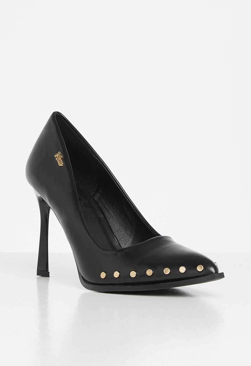 Plum - Resma studded court heel - black