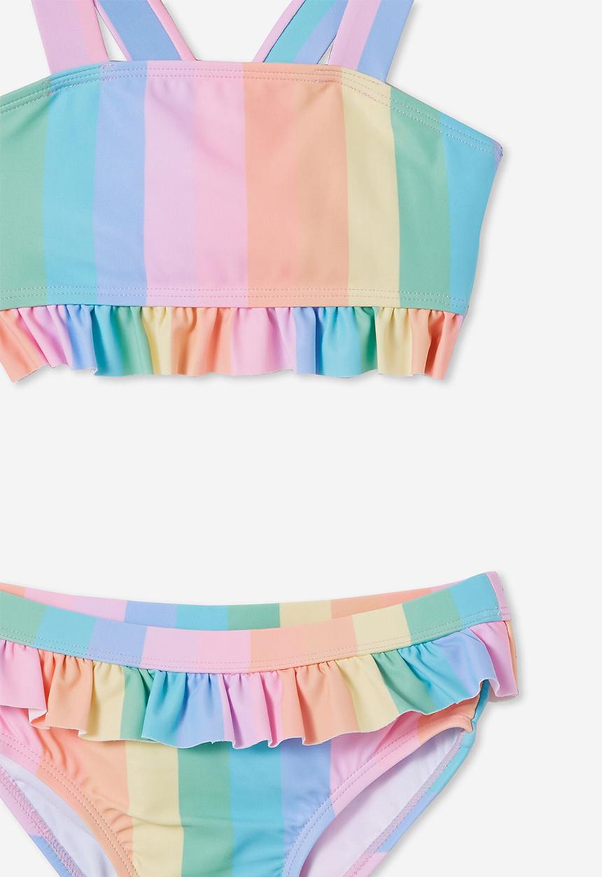 Cotton On - Polly ruffle tankini - dorset rainbow stripe