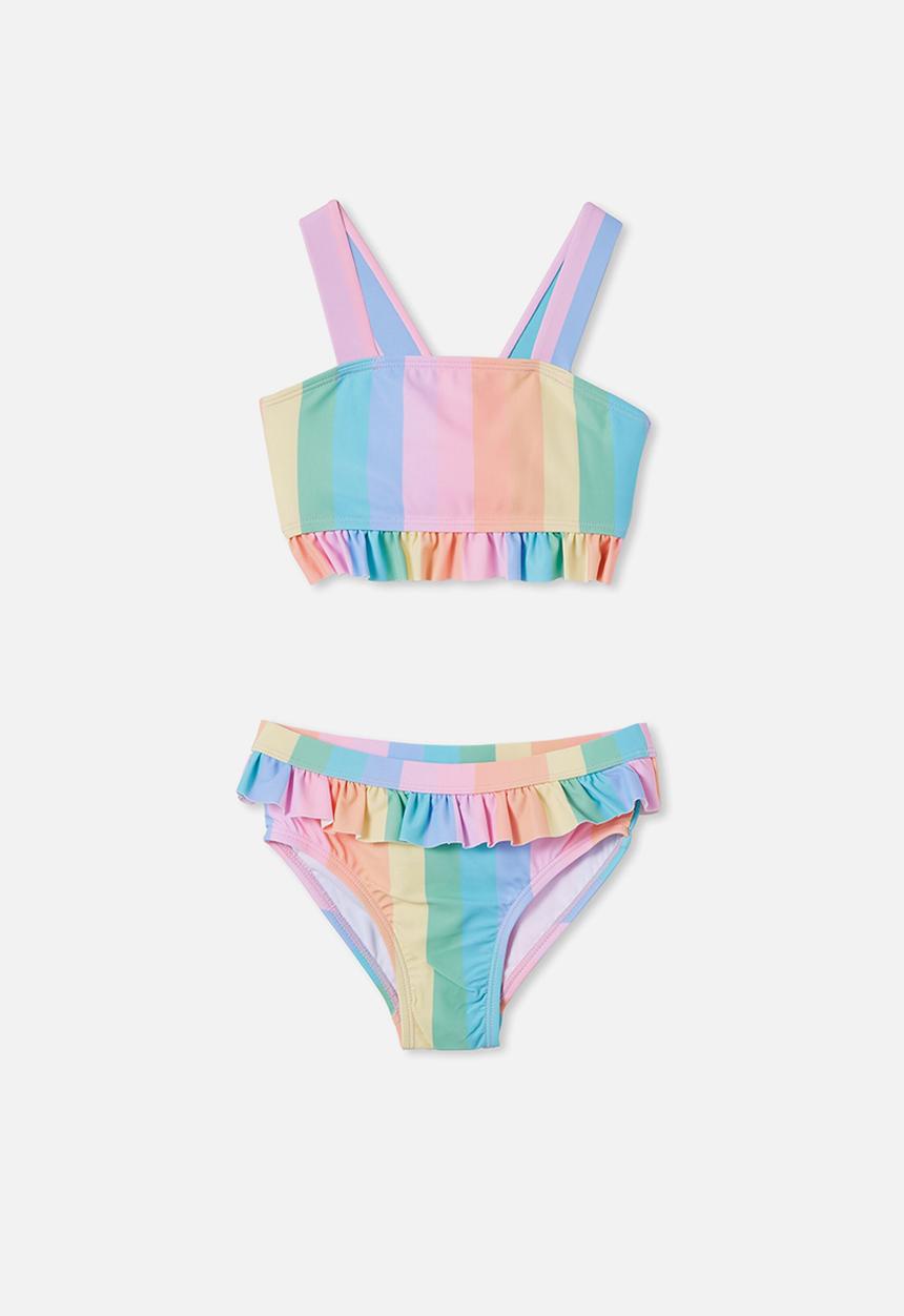 Cotton On - Polly ruffle tankini - dorset rainbow stripe