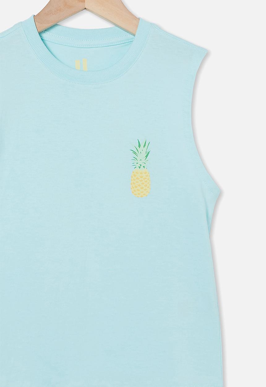 Cotton On - Otis muscle tank - dream blue/pineapple