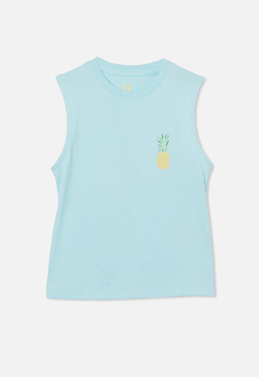 Cotton On - Otis muscle tank - dream blue/pineapple