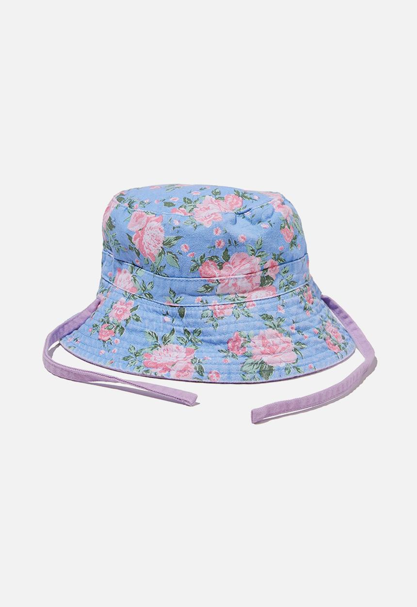 Cotton On - Reversible bucket hat - pale violet/whitby rosie floral