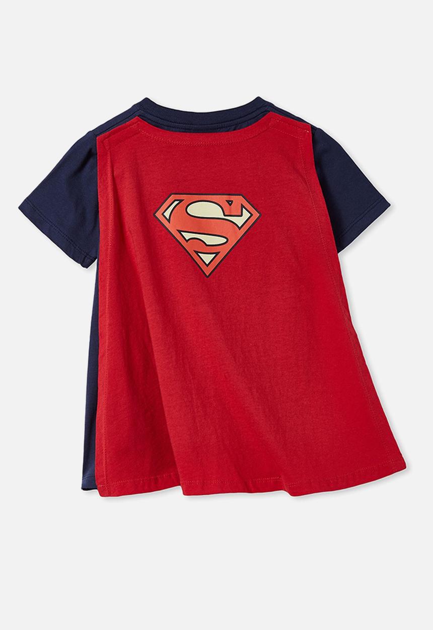 Cotton On - Short sleeve license cape tee - lcn wb indigo / superman cape