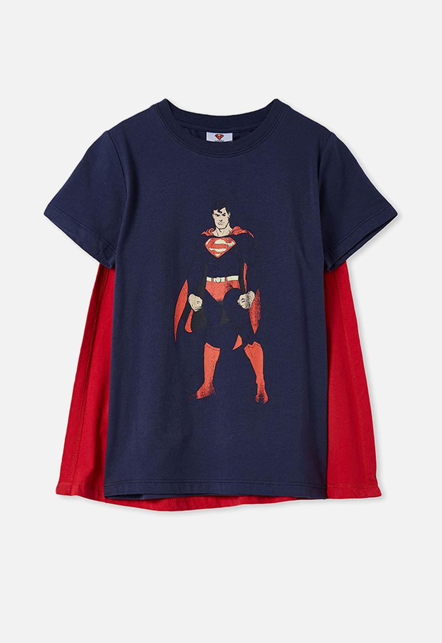 Cotton On - Short sleeve license cape tee - lcn wb indigo / superman cape