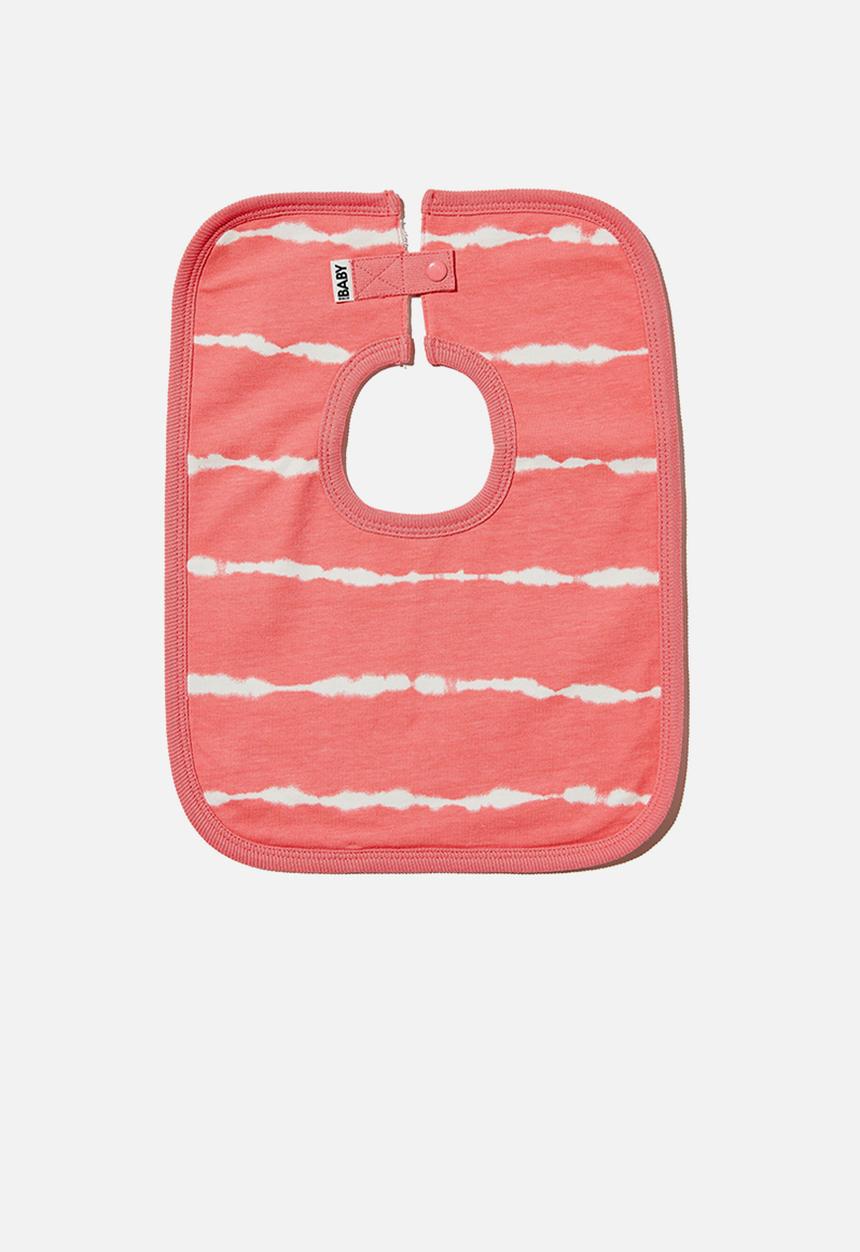Cotton On - The square bib - retro coral linear tie dye