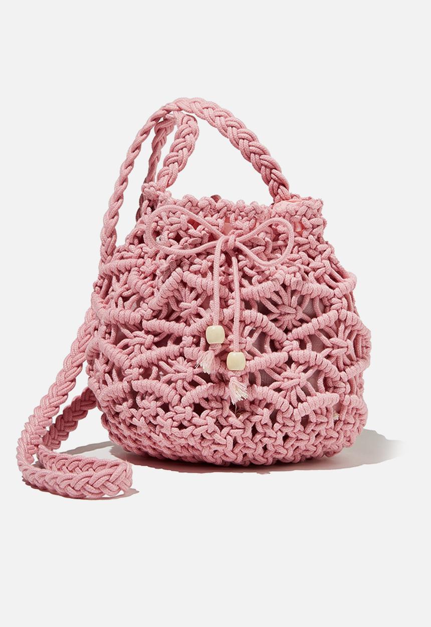 Cotton On - Meghan fashion bag - pink crochet