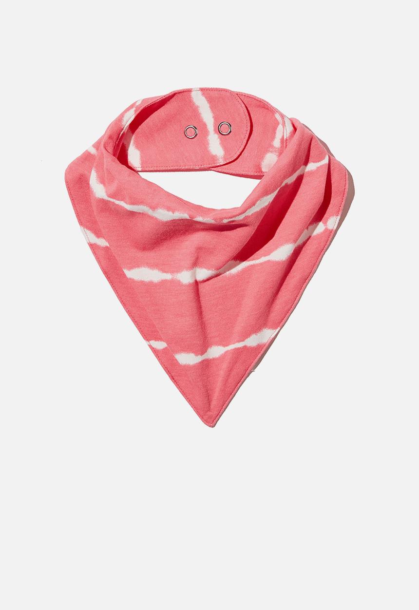 Cotton On - The bandana bib - retro coral linear tie dye