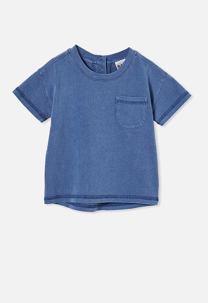 Cotton On - Alfie drop shoulder tee - petty blue wash