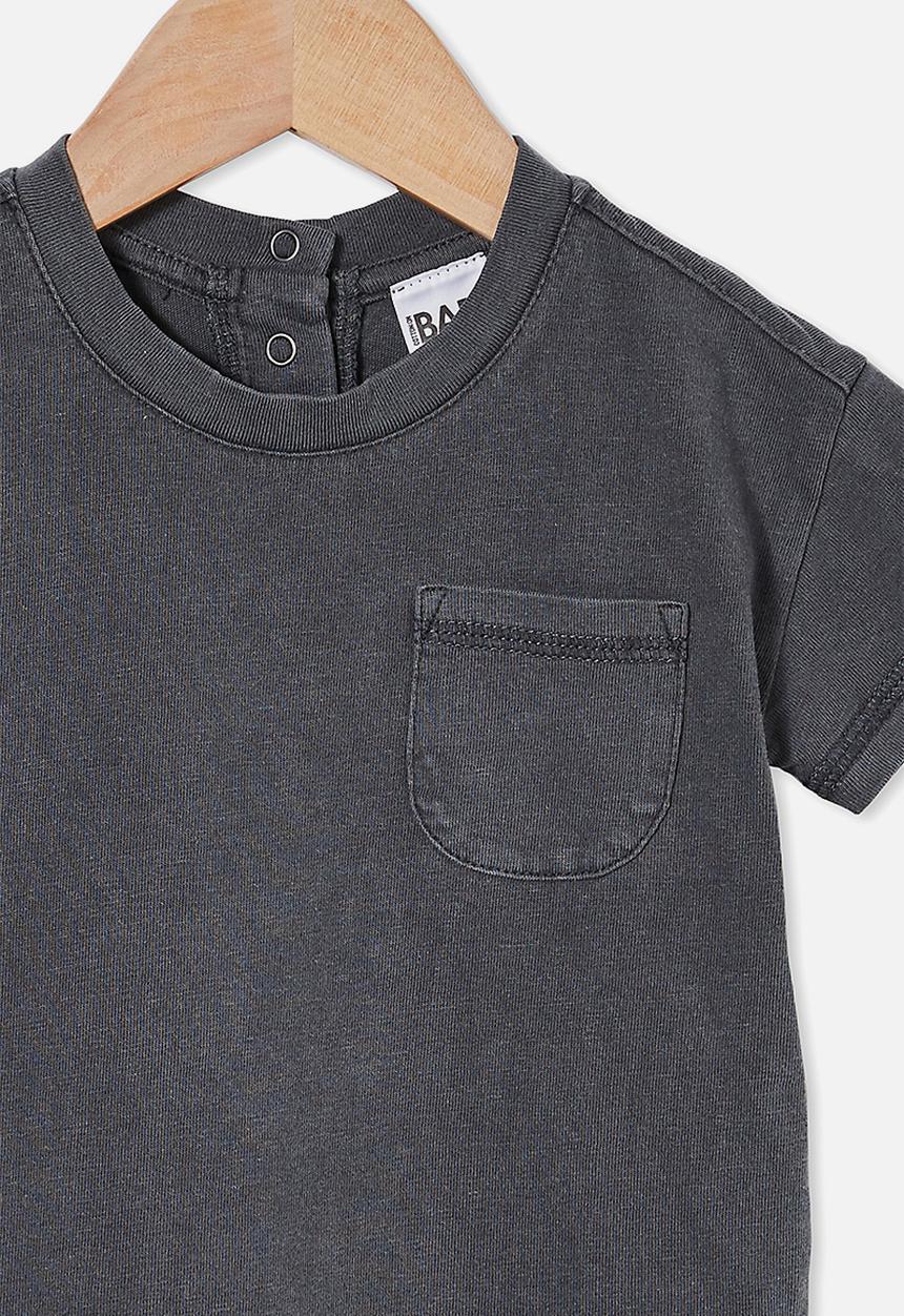 Cotton On - Alfie drop shoulder tee - rabbit grey wash
