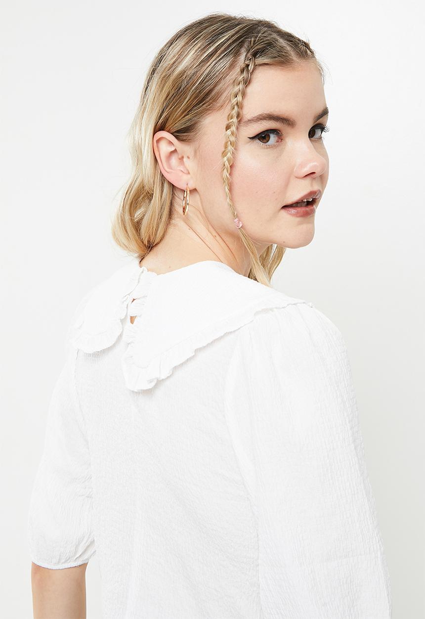 Blake - Peterpan cropped blouse - white