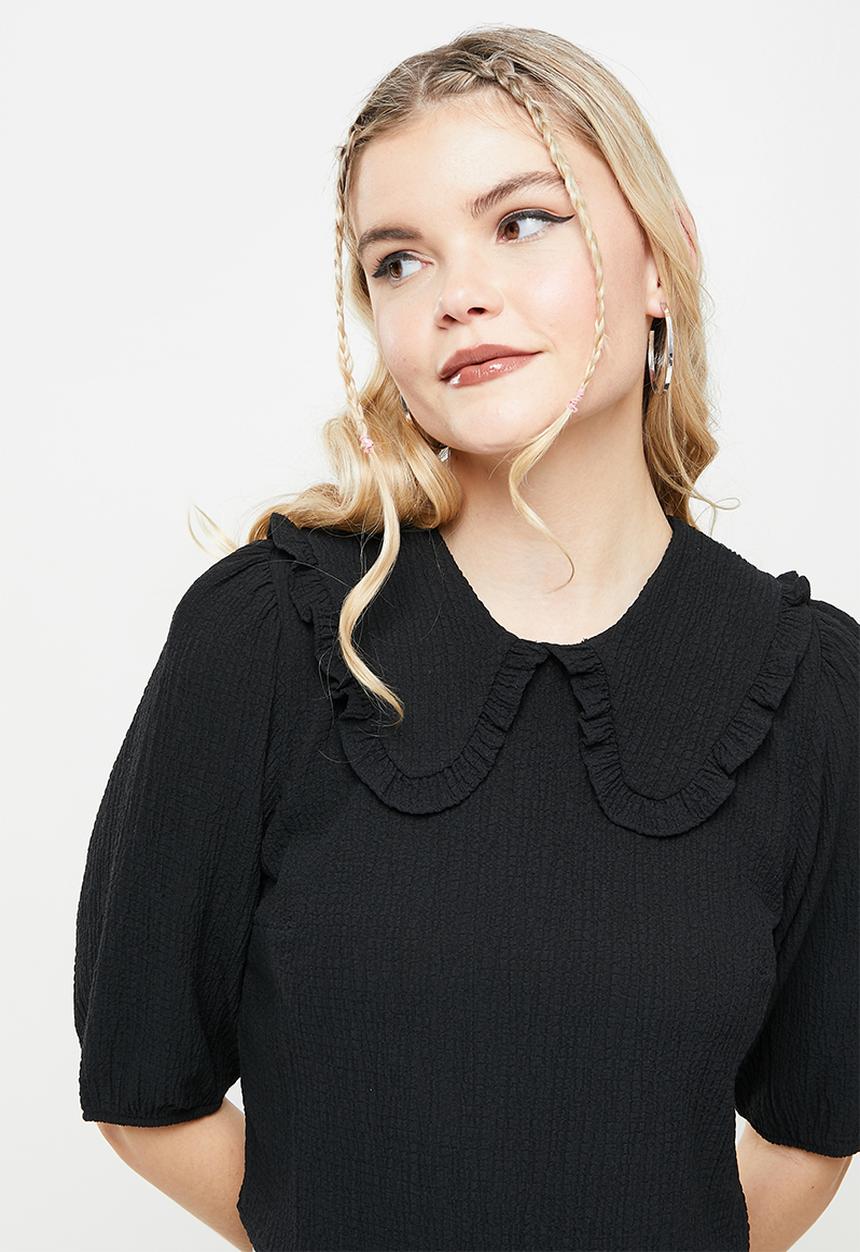 Blake - Peterpan cropped blouse - black 