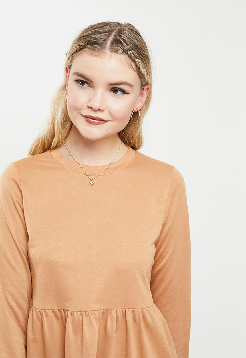 Blake - Tiered mini dress - tan 
