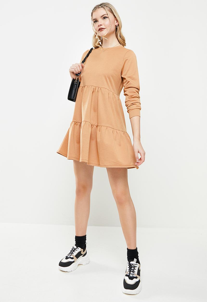 Blake - Tiered mini dress - tan 
