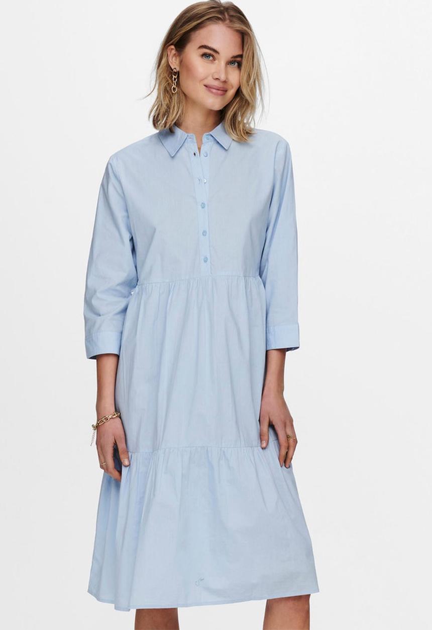 Jacqueline de Yong - Ulle 3/4 maxi dress - cashmere blue