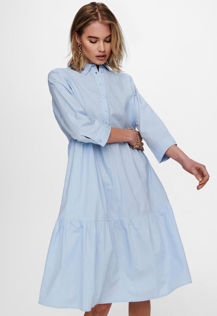 Jacqueline de Yong - Ulle 3/4 maxi dress - cashmere blue