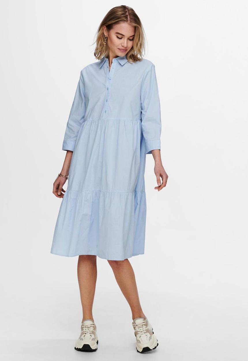 Jacqueline de Yong - Ulle 3/4 maxi dress - cashmere blue